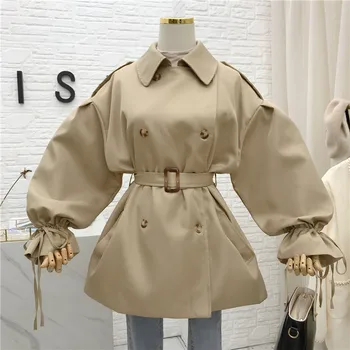 spring autumn Loose flare sleeve double-breasted trench coat women
spring autumn Loose flare sleeve double-breasted trench coat women