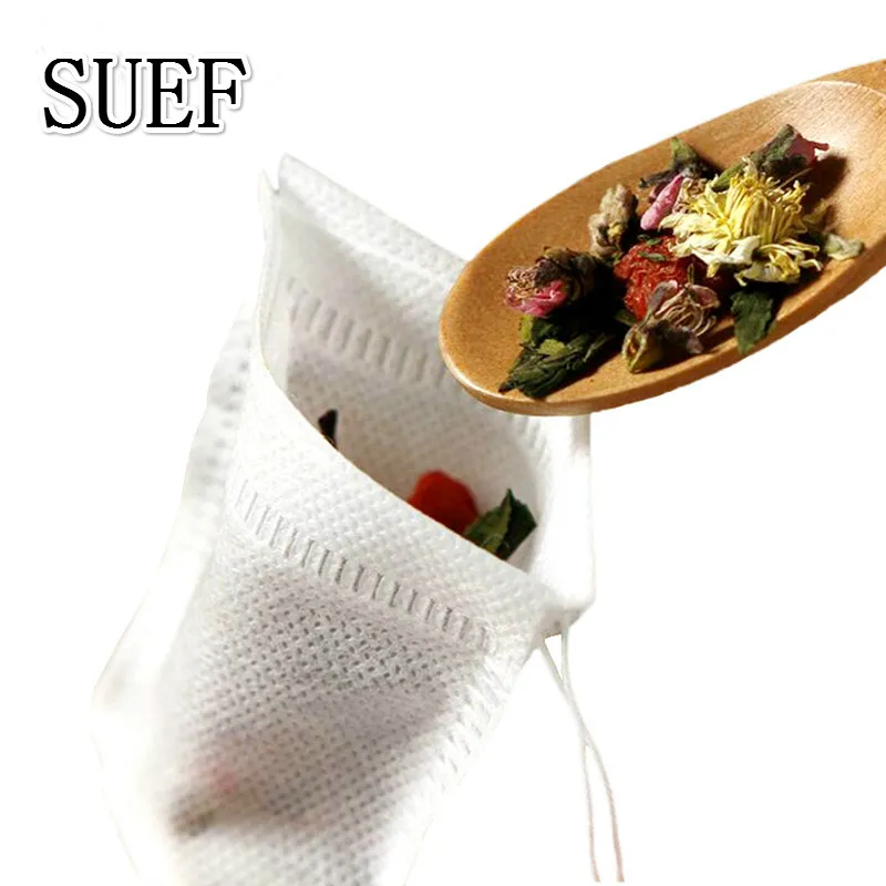 SUEF Disposable Tea bags Non-woven Fabrics Tea Infuser With String Heal Seal Filter Paper for Herb Loose Strainer
SUEF Disposable Tea bags Non-woven Fabrics Tea Infuser With String Heal Seal Filter Paper for Herb Loose Strainer