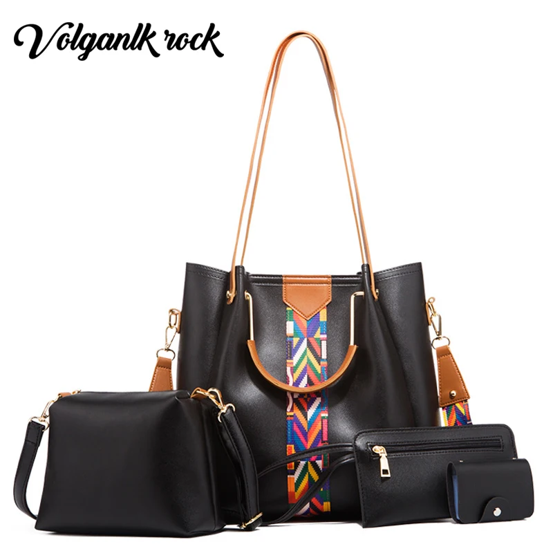 VOLGANIK ROCK 4 Pcs Simple Printed Shopping Handbag Large Capacity Waterproof Tote Bag Women Outing Fashion Smooth Composite Bag
VOLGANIK ROCK 4 Pcs Simple Printed Shopping Handbag Large Capacity Waterproof Tote Bag Women Outing Fashion Smooth Composite Bag