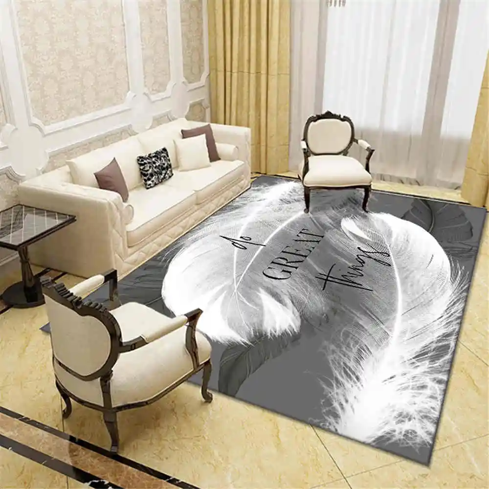 Fashion Sofa Area Rug Bedroom Home Decorative Floor Rug Mat Flannel Anti Slip White Feather Big Carpet for Living Room
Fashion Sofa Area Rug Bedroom Home Decorative Floor Rug Mat Flannel Anti Slip White Feather Big Carpet for Living Room
