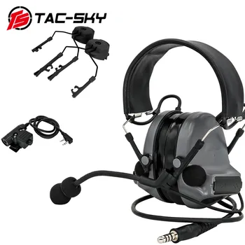 TAC-SKY tactical noise reduction shooting headset COMTAC II headset + tactical PTT U94 PTT+ARC helmet track comtac bracket GRAY
TAC-SKY tactical noise reduction shooting headset COMTAC II headset + tactical PTT U94 PTT+ARC helmet track comtac bracket GRAY