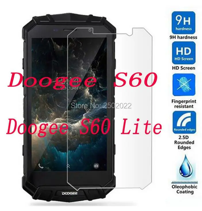 3 шт. закаленное стекло Для doogee s60 Защитное для экрана 9h 2.5d телефонная лампа lite |