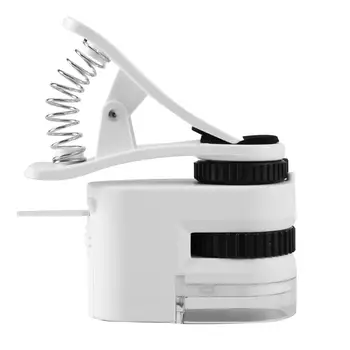 Hot Sale 50/60X HD Mobile Phone Clip Microscope Identification High Power Magnifying Glass with LED Lamp UV Light
Hot Sale 50/60X HD Mobile Phone Clip Microscope Identification High Power Magnifying Glass with LED Lamp UV Light