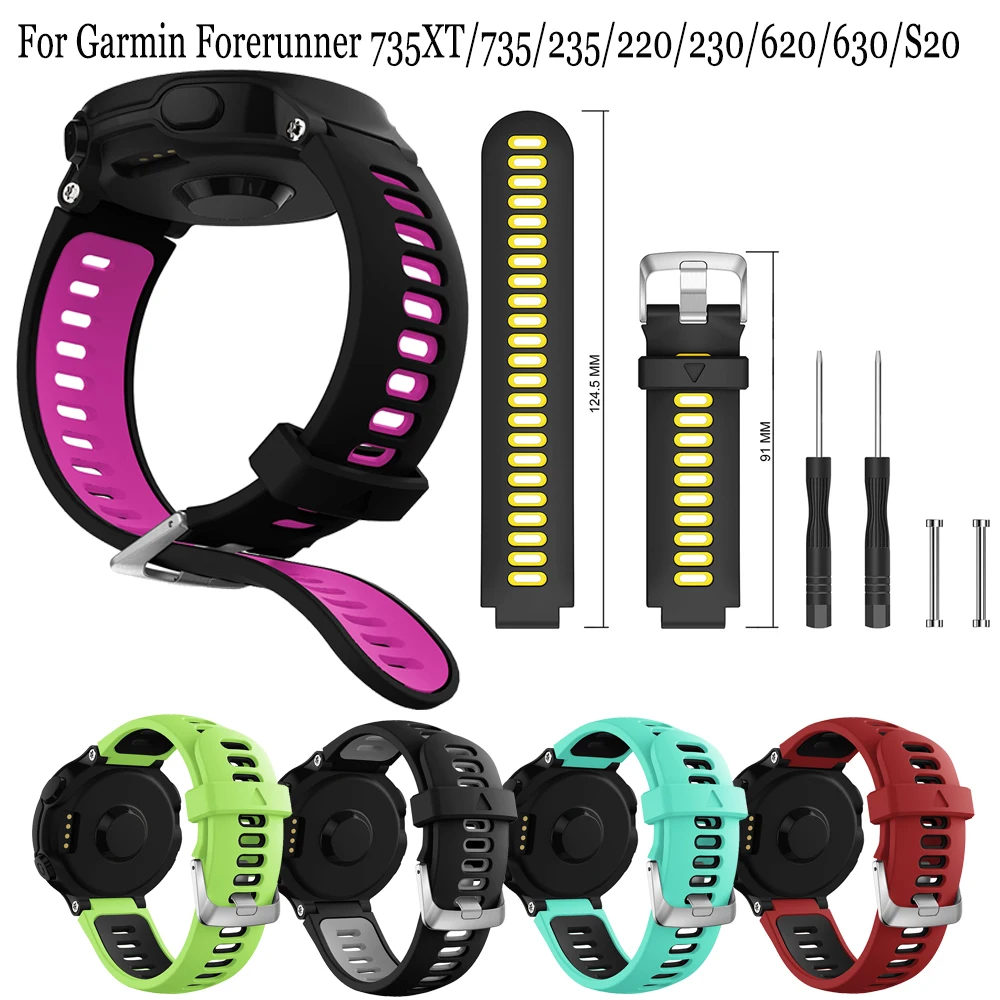 

Wristband For Garmin Forerunner 735XT 735 220 230 235 620 630 Approach S20 S6 Smartwatch Silicone Straps new Bracelet with tool