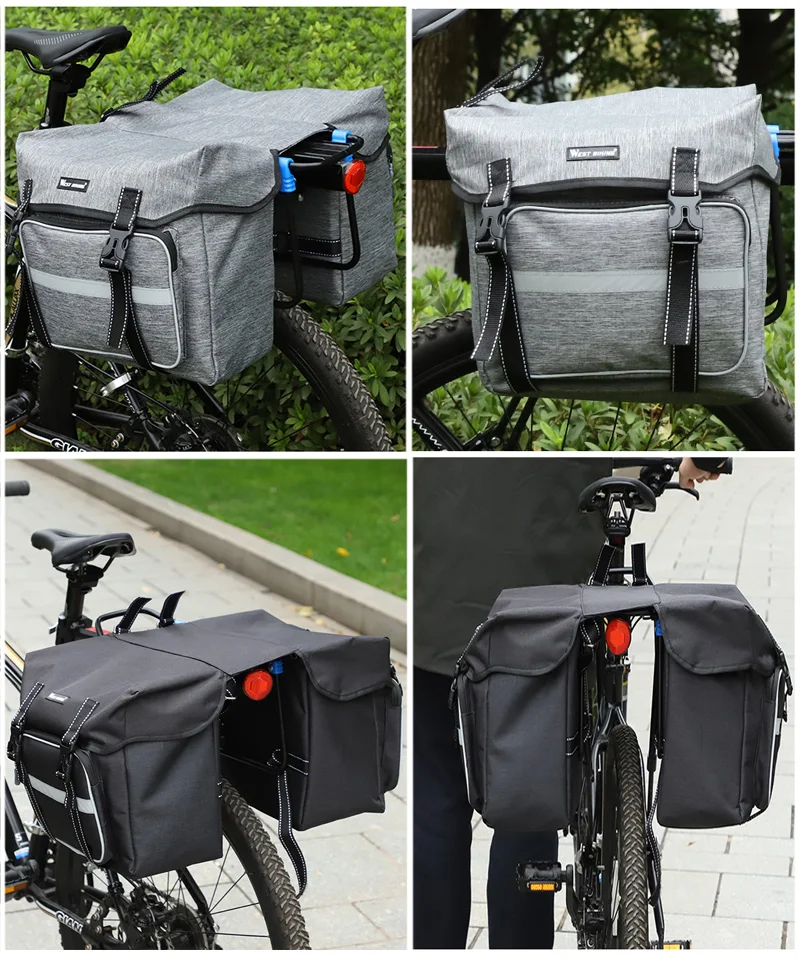 Cheap WEST BIKING 25L Bicycle Bags Cycling Rear Double Side Travel Bag Tail Seat Pannier Bicycle Luggage Carrier Bike Rack Trunk Bag 2