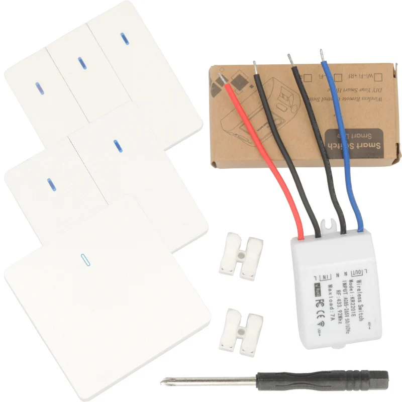 433Mhz Smart Lighting Switch Universal AC 85~265V Receiver Wall Panel Push Button 1/2/3 Gang Remote Control Lamp Droplight Bulb
433Mhz Smart Lighting Switch Universal AC 85~265V Receiver Wall Panel Push Button 1/2/3 Gang Remote Control Lamp Droplight Bulb