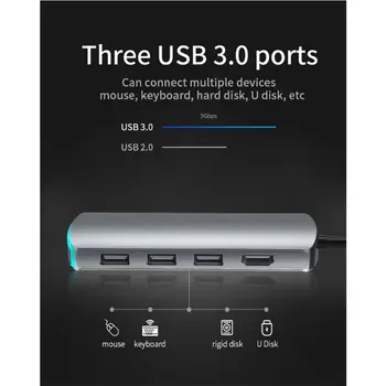 8 In 1 Multifunction USB C Hub Aluminum USB3.0 Splitter Switcher Indicator Light
8 In 1 Multifunction USB C Hub Aluminum USB3.0 Splitter Switcher Indicator Light