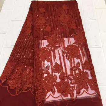 Wine Lace Fabrics for African Partiy Wedding Dressess Embroidered African Fabric with Sequins French Tulle Mesh Lace
Wine Lace Fabrics for African Partiy Wedding Dressess Embroidered African Fabric with Sequins French Tulle Mesh Lace