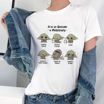 How To Become A Mercenary Mandalorian T-shirt Women Cute Baby Yoda Tshirt Female Fun Cartoon The Child Yoda Kawaii Loose Tshirt 
How To Become A Mercenary Mandalorian T-shirt Women Cute Baby Yoda Tshirt Female Fun Cartoon The Child Yoda Kawaii Loose Tshirt