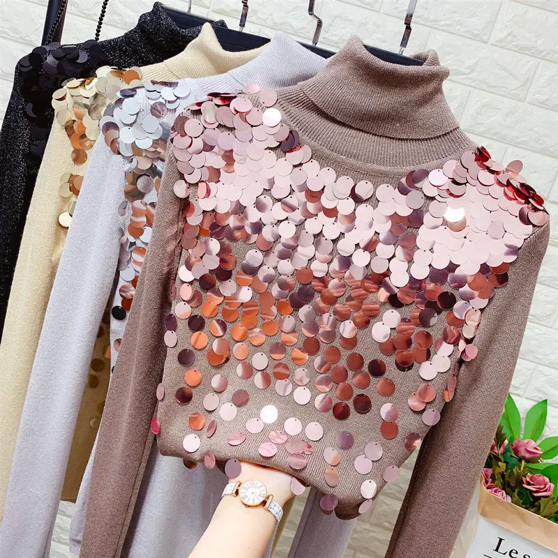 Turtle Neck Sequinned Sweater Women's Fall Winter Clothes Stretch Slim-Fit Sequin Sweater Female Turtleneck Jumper Pull Femme
Turtle Neck Sequinned Sweater Women's Fall Winter Clothes Stretch Slim-Fit Sequin Sweater Female Turtleneck Jumper Pull Femme