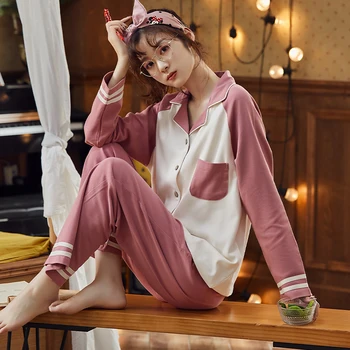 Women's Pajamas Cute Pyjamas Girls Casual Lounge Wear Top And Pants Sleepwear Cotton Soft Pajamas Set Casual Homewear
Women's Pajamas Cute Pyjamas Girls Casual Lounge Wear Top And Pants Sleepwear Cotton Soft Pajamas Set Casual Homewear