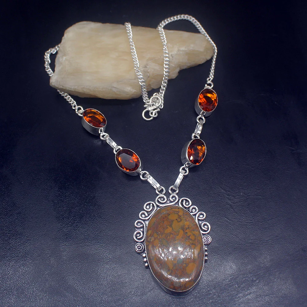 Gemstonefactory Jewelry Big Promotion 925 Silver Origin Natural Ocean Jasper Topaz Ladies Women Chain Necklace 46m 202101717
Gemstonefactory Jewelry Big Promotion 925 Silver Origin Natural Ocean Jasper Topaz Ladies Women Chain Necklace 46m 202101717