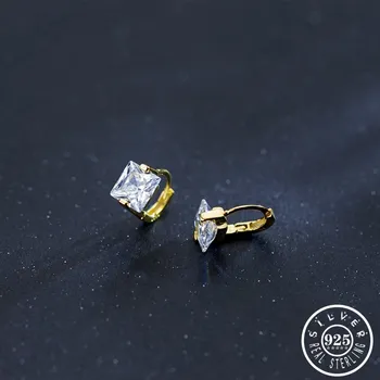 925 Sterling Silver Small Hoops Piercing Earrings with Square Cubic Zircon Stone Gold Color Plated Ear Rings for Women
925 Sterling Silver Small Hoops Piercing Earrings with Square Cubic Zircon Stone Gold Color Plated Ear Rings for Women