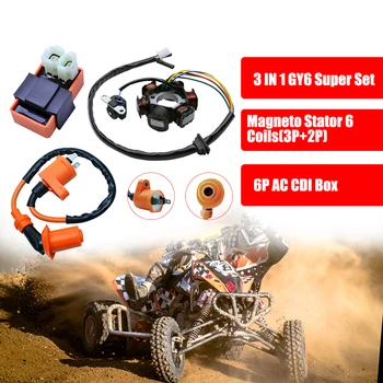 6 Poles Magneto Stator Coil 6 Pin AC CDI Box Ignition Coil Kit for GY6 150cc Stock Go Kart Engine ATV Quad Moped Scooter
6 Poles Magneto Stator Coil 6 Pin AC CDI Box Ignition Coil Kit for GY6 150cc Stock Go Kart Engine ATV Quad Moped Scooter