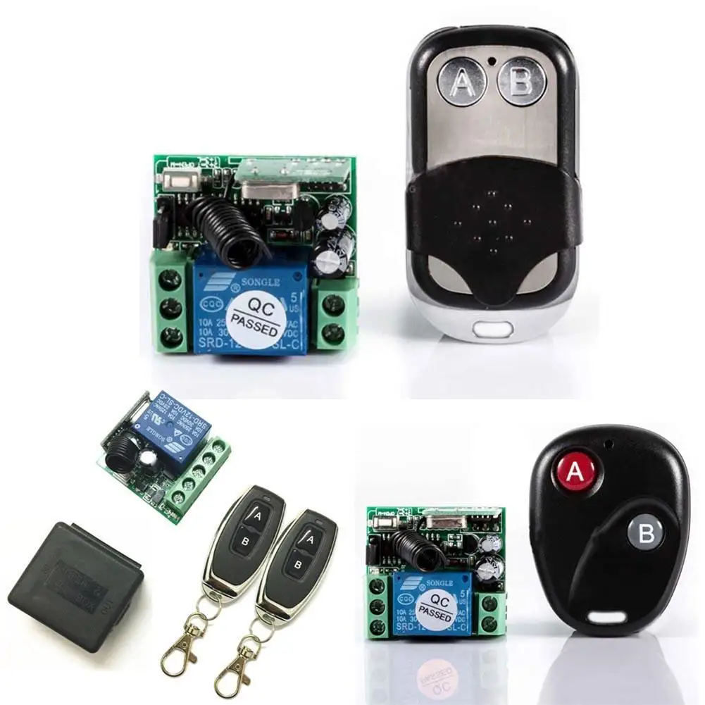 DC12V 2CH RF Беспроводная система дистанционного управления teleswitch 2 Передатчик и 1