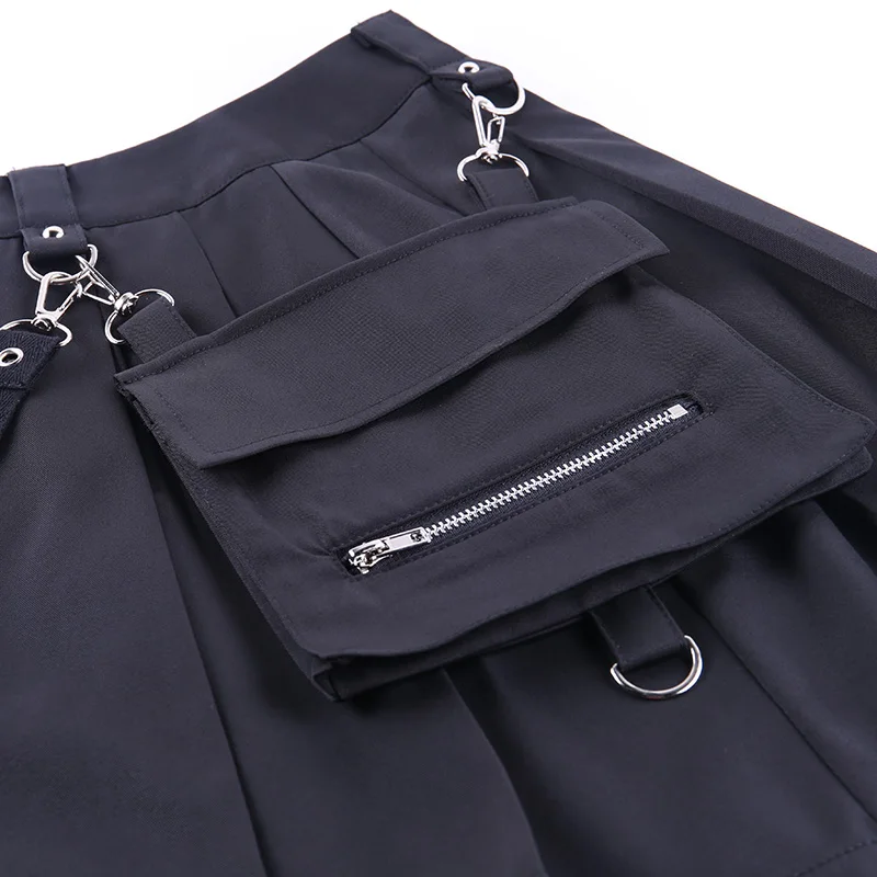 InsGoth Harajuku Punk Gothic Black High Waist Black Skirts Women Sexy Patchwork Bandage Mini Skirt Female Streetwear Summer Chie InsGoth Harajuku Punk Gothic Black High Waist Black Skirts Women Sexy Patchwork Bandage Mini Skirt Female Streetwear Summer Chie