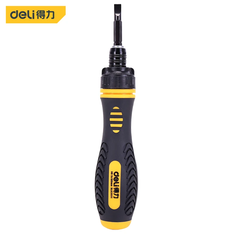 Deli Ratchet Double-Use Slotted/Phillips Screwdriver Removable Hand Tool Chrome Vanadium Steel Repair Tool Handle Screw Driver
Deli Ratchet Double-Use Slotted/Phillips Screwdriver Removable Hand Tool Chrome Vanadium Steel Repair Tool Handle Screw Driver