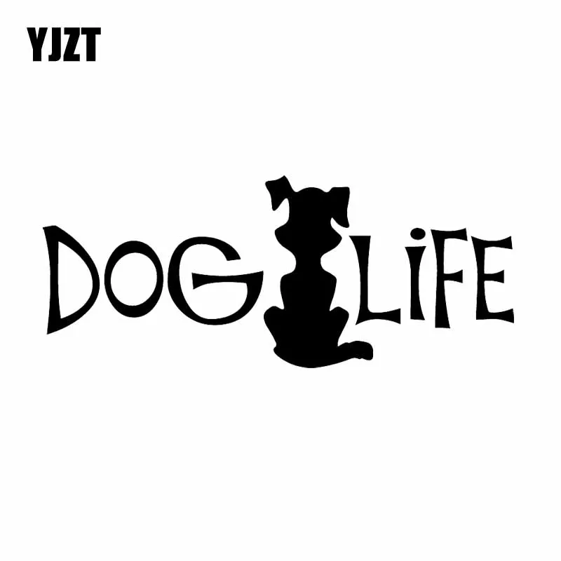 Фото YJZT 18.2X7.5CM Dog Life Silhouette Window Car Sticker Pet Love Dogs Pawprint Puppy Vinyl Decal Black/Silver C24-1452 | Автомобили и