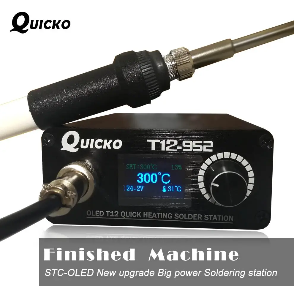 Quick Heating T12 soldering station electronic welding iron 2020 New version STC T12 OLED Digital Soldering Iron T12-952 QUICKO
Quick Heating T12 soldering station electronic welding iron 2020 New version STC T12 OLED Digital Soldering Iron T12-952 QUICKO