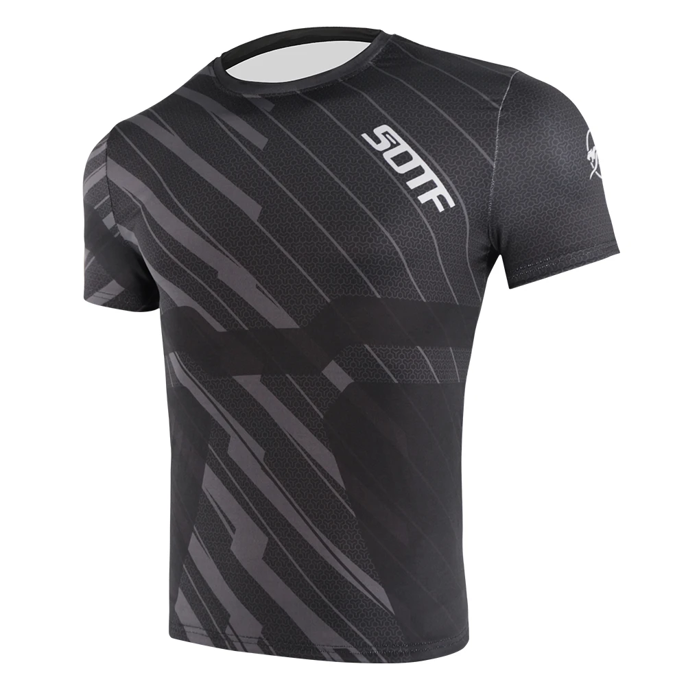 SOTF Black Geometry Breathable Fitness MMA Jersey Tiger Muay Thai Shirt Compression Rashguard Jiu Jitsu Sweatshirt Boxing Men | Спорт и