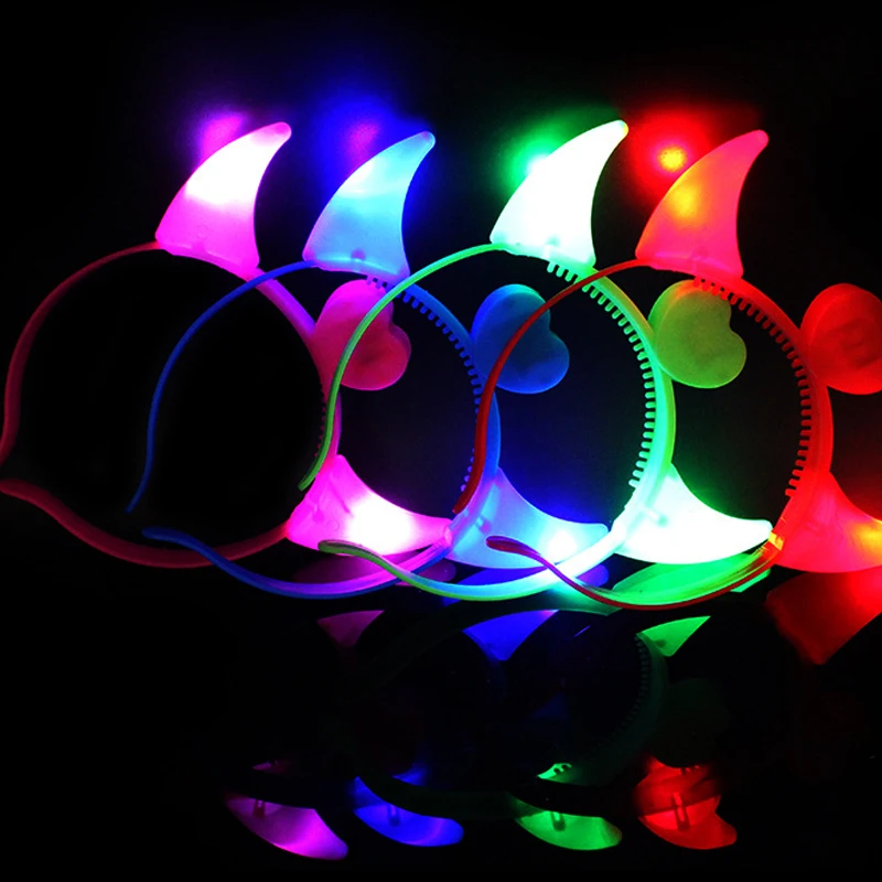 20pcs Colorful Led Headband Glowing Hairband Light Up Toys Head flash Headband Wear Wedding Concert Bar Party Supplies (16)