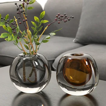 European Transparent Glass Vase Decoration Creative Light Luxury Living Room Coffee Table round Flower Container Home Decoration
European Transparent Glass Vase Decoration Creative Light Luxury Living Room Coffee Table round Flower Container Home Decoration