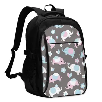 Backpack USB Charge Women Cute Cartoon Elephant With Flower And Leaf Backpack Letters Print School Bag Teenager Girls Backpack
Backpack USB Charge Women Cute Cartoon Elephant With Flower And Leaf Backpack Letters Print School Bag Teenager Girls Backpack