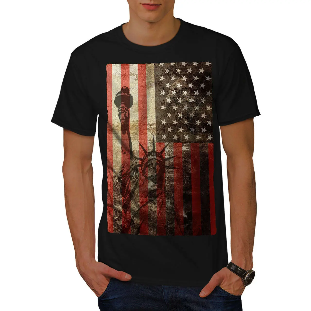 American Flag NY Statue of Liberty Graphic Design Printed Mens T-Shirt. Summer Cotton Short Sleeve O-Neck Unisex T Shirt New
American Flag NY Statue of Liberty Graphic Design Printed Mens T-Shirt. Summer Cotton Short Sleeve O-Neck Unisex T Shirt New