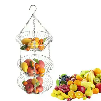 Simple Hanging Iron Wire 3-Layer Organizer Storage Baskets for Hanging Fruit Basket Home Kitchen Flower Wall Decoration Display
Simple Hanging Iron Wire 3-Layer Organizer Storage Baskets for Hanging Fruit Basket Home Kitchen Flower Wall Decoration Display