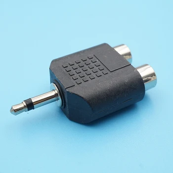 

10pcs 3.5mm Mono Plug To 3.5mm AV Dual Female Jack 2 Pole Audio Microphone Adapter RCA Plug To Double Connector Converter Socket