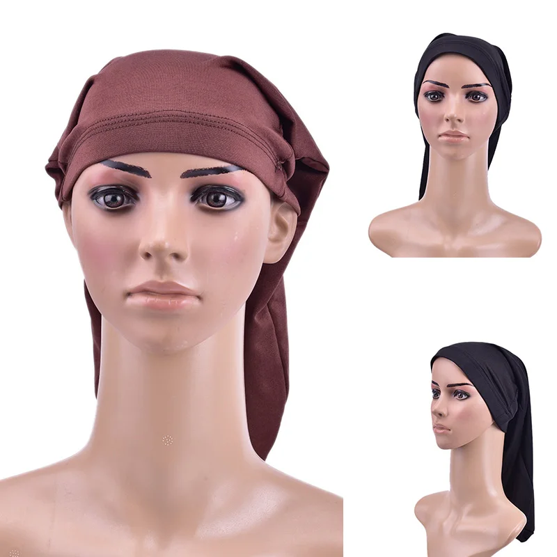 Description Picture 2 of itemUnisex Sleep Cap Bonnet De Nuit Black Long Hair Sock Cap Sleep Hats Wrap Night Cap Hair Care Bonnet Nightcap for Women Men