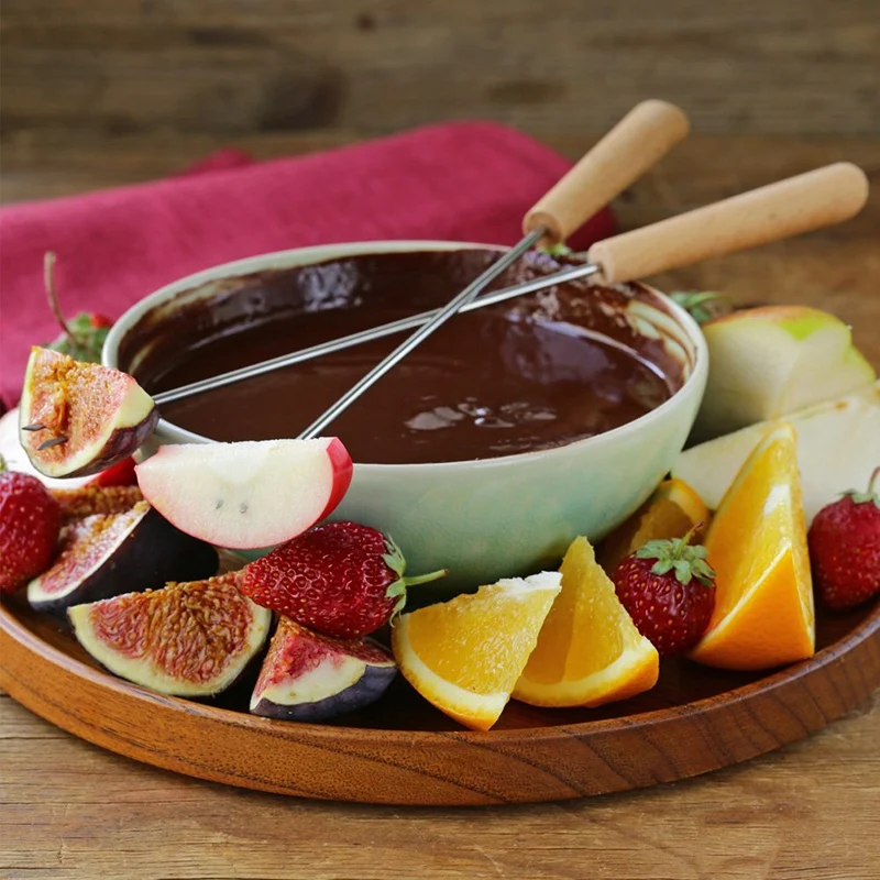Stainless Steel Color Coding Chocolate Fountain Cheese Fondue Forks with Oak Wood Handle Heat Resistant, Skewers Marshmallow Roa
Stainless Steel Color Coding Chocolate Fountain Cheese Fondue Forks with Oak Wood Handle Heat Resistant, Skewers Marshmallow Roa
