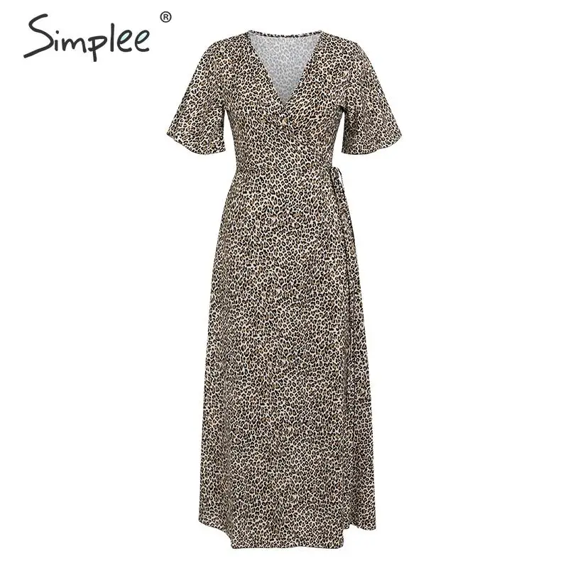 Simplee Sexy v-neck bohemian women dress Autumn leopard print short sleeve female dress Party style lady belted maxi long dress
Simplee Sexy v-neck bohemian women dress Autumn leopard print short sleeve female dress Party style lady belted maxi long dress