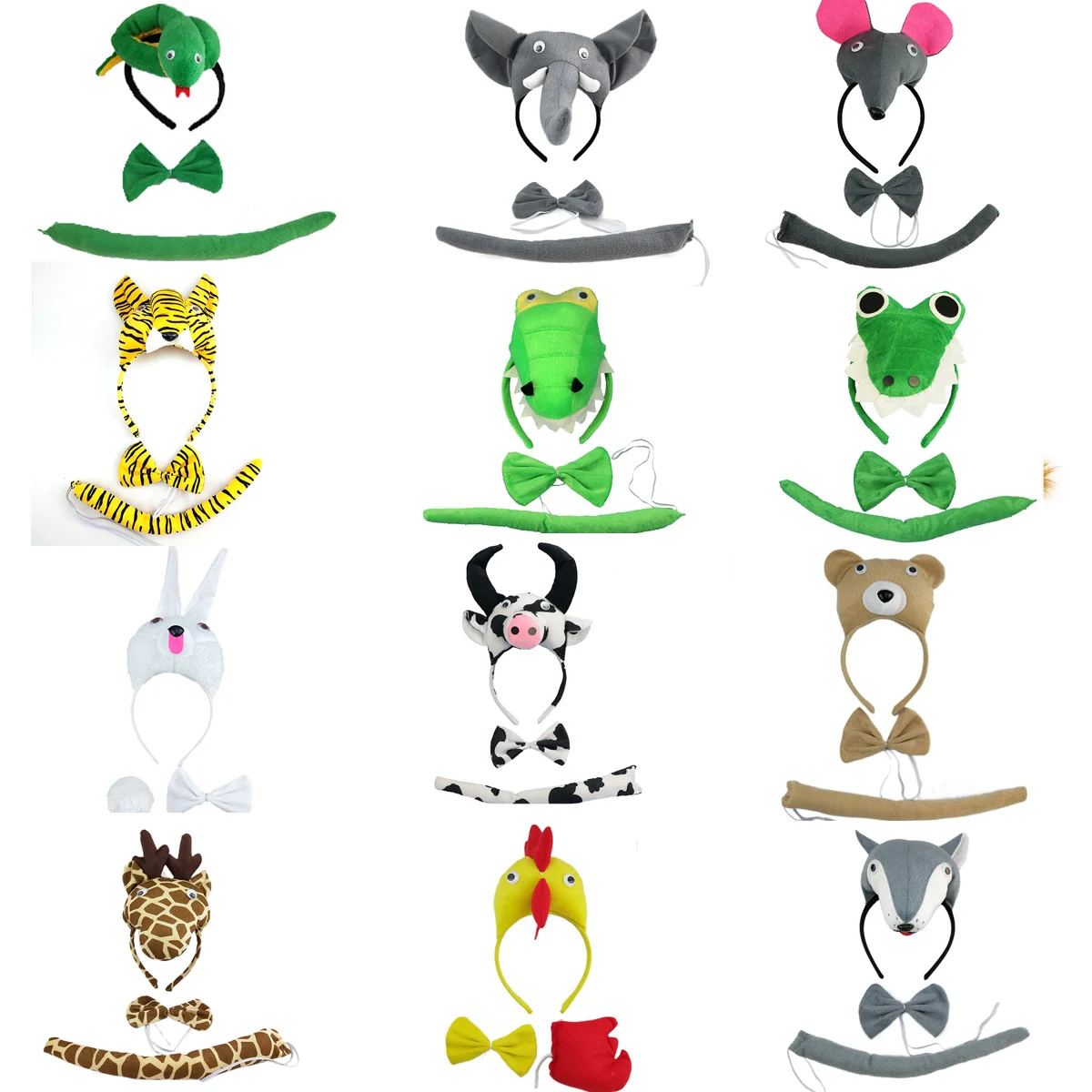 12 Pack Jungle Animal Ear Headbands Tail Bow Tie Costume Set Halloween Christmas Cosplay Birthday Theme Party Supply Easter
12 Pack Jungle Animal Ear Headbands Tail Bow Tie Costume Set Halloween Christmas Cosplay Birthday Theme Party Supply Easter