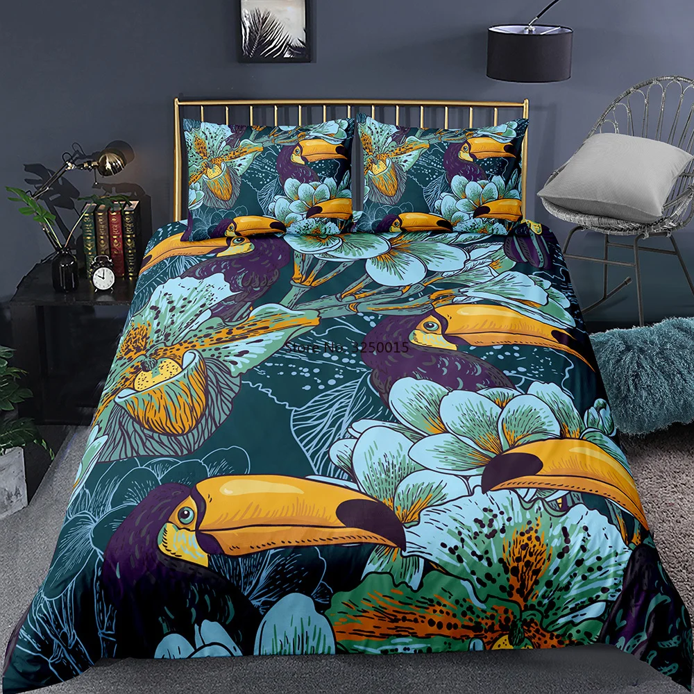 Toucan Flower Retro Bedding Set Skin-friendly Duvet Single Double King Comforter Shell Bed Sets Tropical Rainforest Bedspreads
Toucan Flower Retro Bedding Set Skin-friendly Duvet Single Double King Comforter Shell Bed Sets Tropical Rainforest Bedspreads