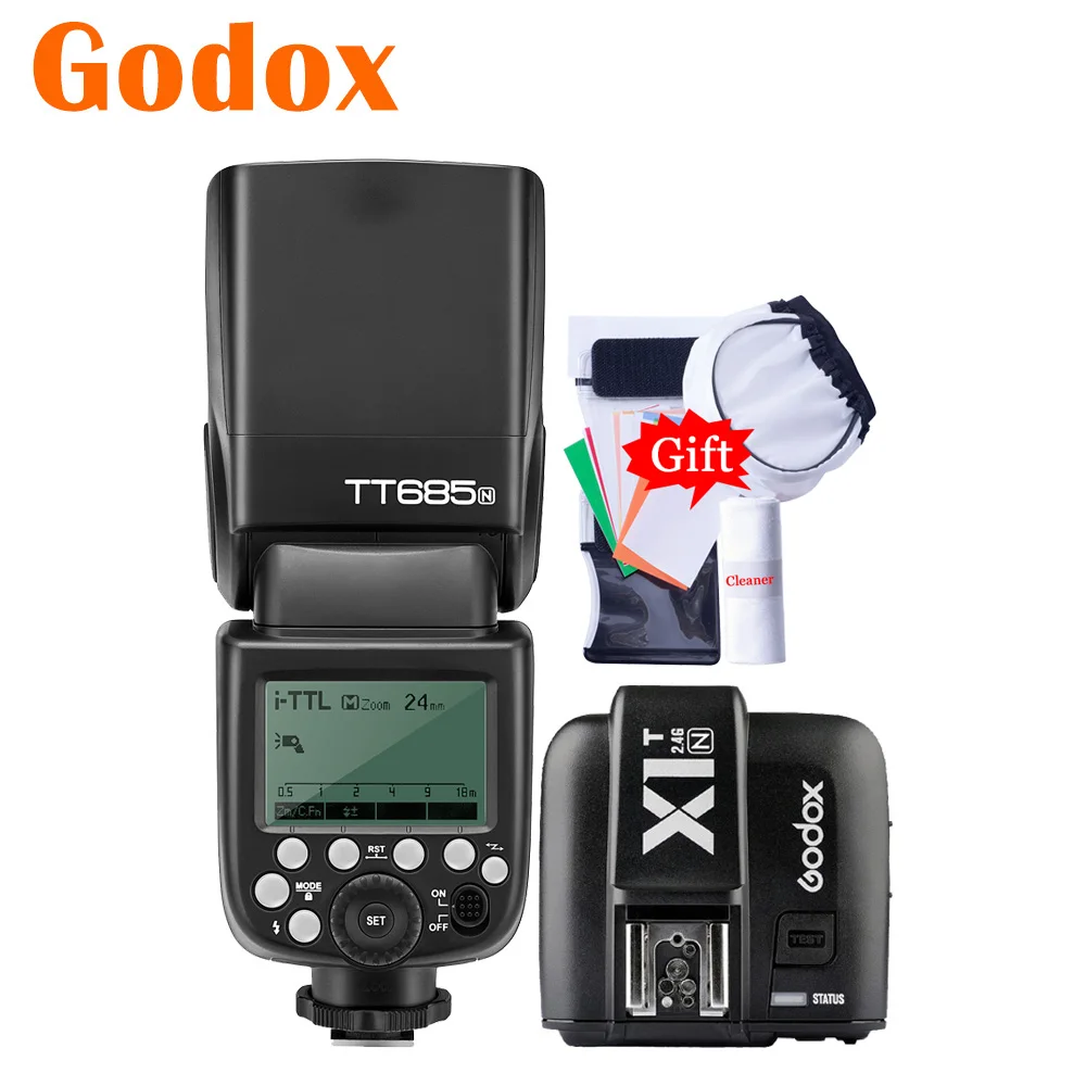 Godox TTL 2 4G TT685N камера Вспышка Speedlite HSS X1T-N передатчик для камеры Nikon D7000 D7100 D7500 D7200 D90 |