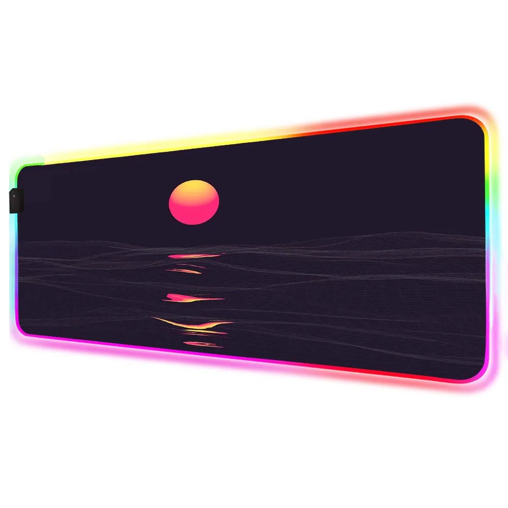 Mairuige Sea Sunrise RGB Large Multi-size LED Lock Mouse Pad Sunrise Pattern PC Computer Notebook Desk Pad on Black Background
Mairuige Sea Sunrise RGB Large Multi-size LED Lock Mouse Pad Sunrise Pattern PC Computer Notebook Desk Pad on Black Background