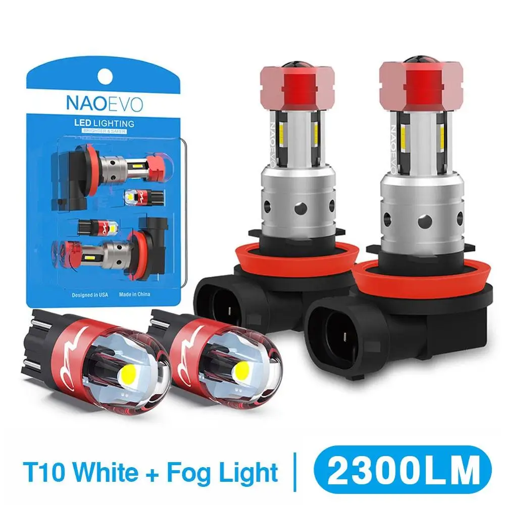 NAO H11 светодиодный противотуманные лампы HB4 2000Lm HB3 H8 H10 6000K W5W H16 9005 9006 1860 чип Белый H9