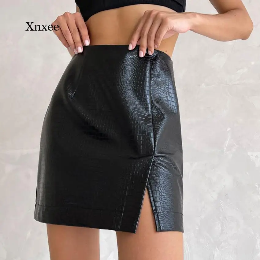 Slit Leather Mini Skirt Female Autumn Winter New A Line Skirt Pu Office Lady Sheath Skirts High Waist Slimming Bottoms Mujer
Slit Leather Mini Skirt Female Autumn Winter New A Line Skirt Pu Office Lady Sheath Skirts High Waist Slimming Bottoms Mujer