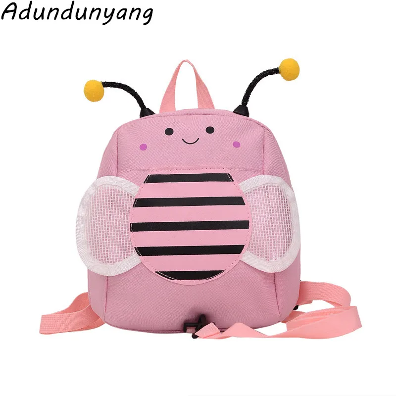 Фото Детская сумка новинка 2020 рюкзак с изображением милой пчелы защитой от потери