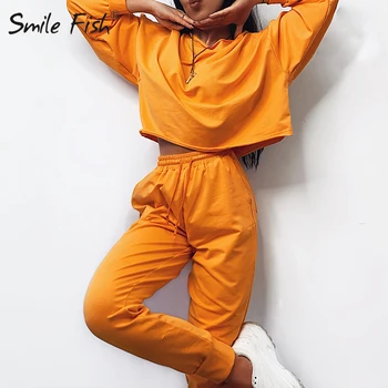 Loose Long Sleeve Pullovers Shirts Sweatpants Suits Two Pieces 2020 Chic Women Matching Sets Outfit Tracksuit Solid Casual G1795
Loose Long Sleeve Pullovers Shirts Sweatpants Suits Two Pieces 2020 Chic Women Matching Sets Outfit Tracksuit Solid Casual G1795