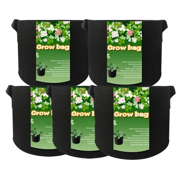 5Pcs/Set Heavy Duty Thickened Fabric Pots Grow Bags Container Nursery Flowerpot Transplant Plant Bag with Handles
5Pcs/Set Heavy Duty Thickened Fabric Pots Grow Bags Container Nursery Flowerpot Transplant Plant Bag with Handles