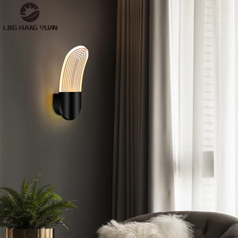 Фото Светодиодный настенный светильник для дома современный 10 Вт черный и золотой