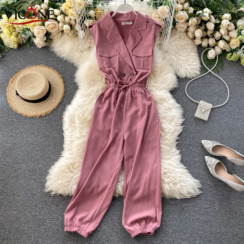 VICONE Commuting Overalls Female Summer 2020 New gang feng Vintage Tooling Large Pockets Tie-Waist Slimming Pants
VICONE Commuting Overalls Female Summer 2020 New gang feng Vintage Tooling Large Pockets Tie-Waist Slimming Pants