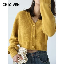 CHIC VEN Vintage Loop Texture Yarn Sweater V-neck Short Knit Cardigan Women's Blouse Winter New Style for Women Korean Fashion
CHIC VEN Vintage Loop Texture Yarn Sweater V-neck Short Knit Cardigan Women's Blouse Winter New Style for Women Korean Fashion