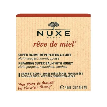 Nuxe Reve de Miel Repairing Honey Super Balm 40 ml for Dry and sensitive skin facial and body balm 
Nuxe Reve de Miel Repairing Honey Super Balm 40 ml for Dry and sensitive skin facial and body balm