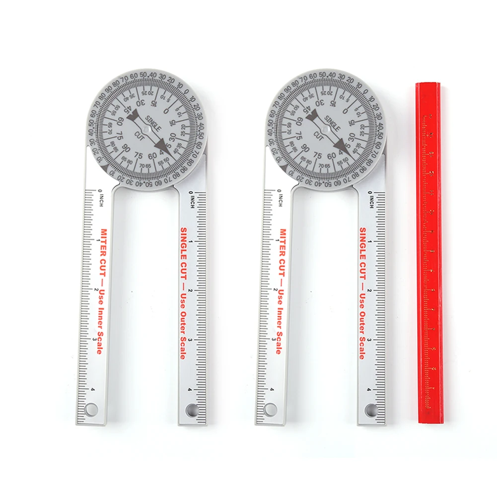 Durable ABS 360-Degree Angle Ruler Goniometer with Woodworking Pencil High Precision Protractor Measuring Gauge Tool | Инструменты