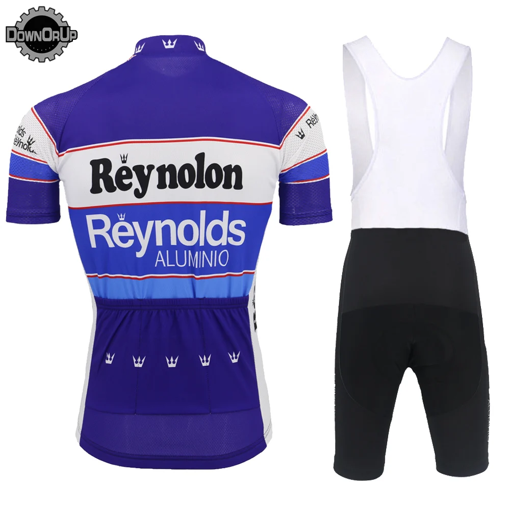 Conjunto de Jersey de Ciclismo de manga corta para hombre, ropa deportiva clásica de secado rápido y transpirable, color azul, Reynolds Conjunto de Jersey de Ciclismo de manga corta para hombre, ropa deportiva clásica de secado rápido y transpirable, color azul, Reynolds