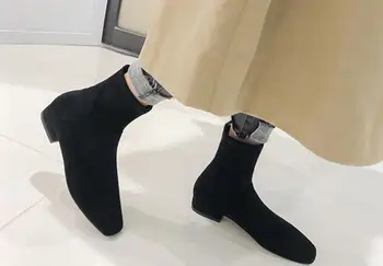 Autumn and winter net red thin with thin boots women's elastic boots wild square head flat boots women's boots in the boots
Autumn and winter net red thin with thin boots women's elastic boots wild square head flat boots women's boots in the boots