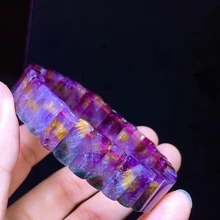 Natural Cacoxenite Auralite 23 Purple Rutilated Quartz Bracelet 13.8/5.6mm Clear Rectangle Beads Bangle Women Men AAAAAA
Natural Cacoxenite Auralite 23 Purple Rutilated Quartz Bracelet 13.8/5.6mm Clear Rectangle Beads Bangle Women Men AAAAAA
